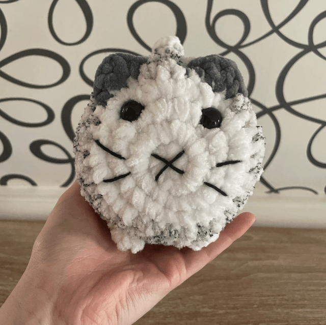 Chat boule gris