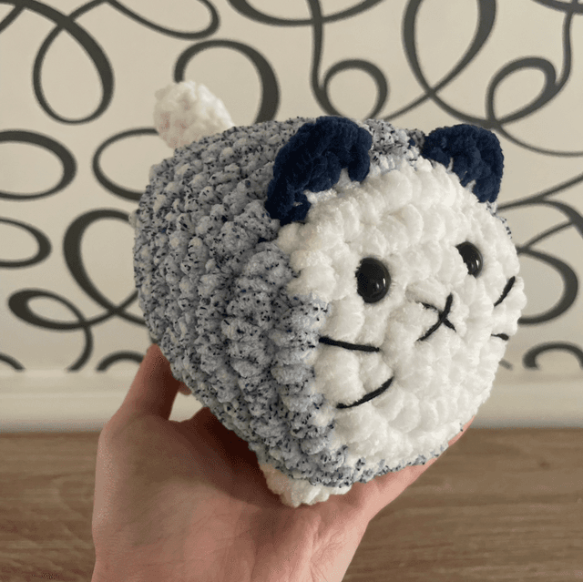 Chat boule bleu